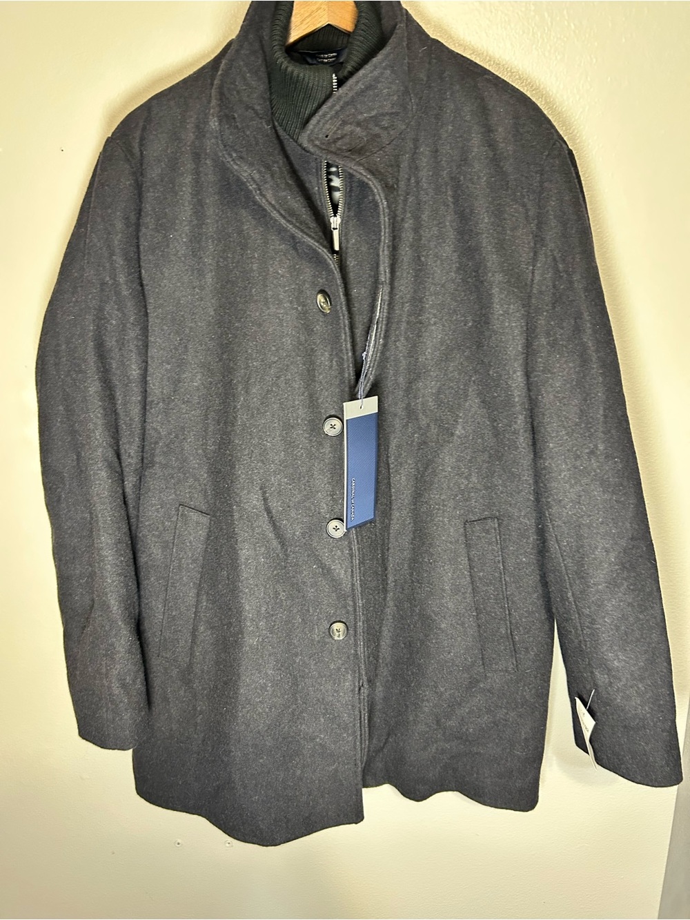 Cardinal of Canada Men's Charcoal Wool-Blend Jacket Outside Size XL